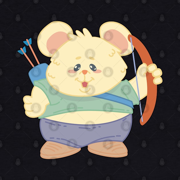 Archery Cute Hamster Rat Player - Kids gift product by theodoros20